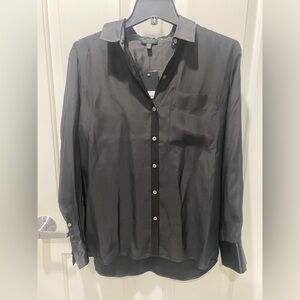 Anthony Thomas Melillo (ATM) 100% Silk Black Button Up Shirt Size S NWT